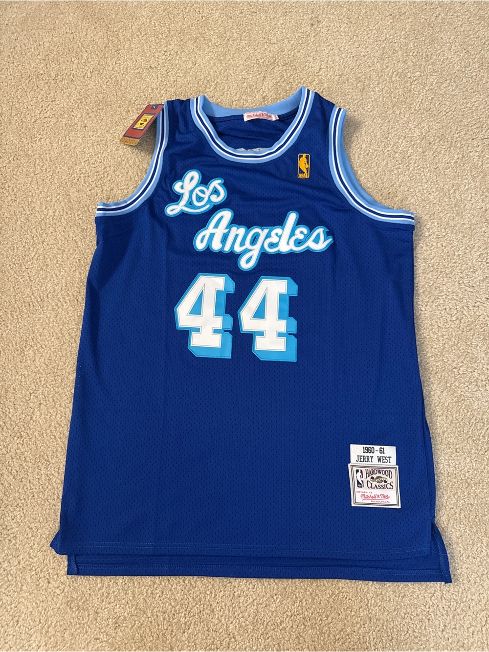 Los Angeles Lakers Jerry West Mitchell & Ness Hardwood Classics Blue Jersey